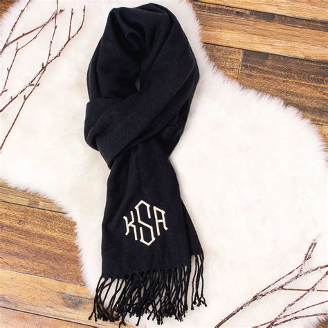 monogrammed cashmere scarf